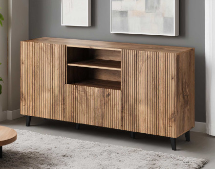 Come - buffet bas - bois - 2 portes, 1 tiroir et 1 niche 150 cm