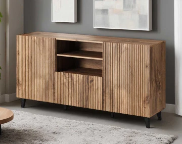 Come - buffet bas - bois - 2 portes, 1 tiroir et 1 niche 150 cm