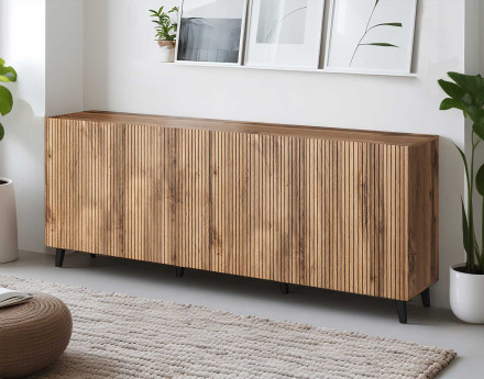 Come - buffet bas - bois - 4 portes 200 cm