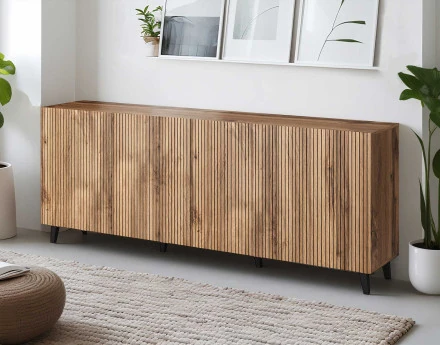 Come - buffet bas - bois - 4 portes 200 cm