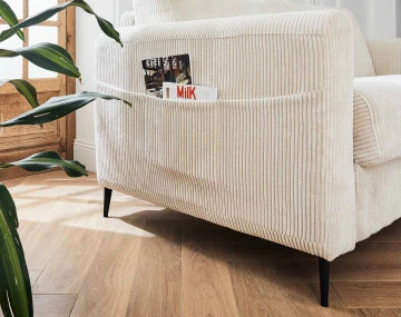Canapé OWEN 3 places convertible express quotidien en velours côtelé | Best Mobilier