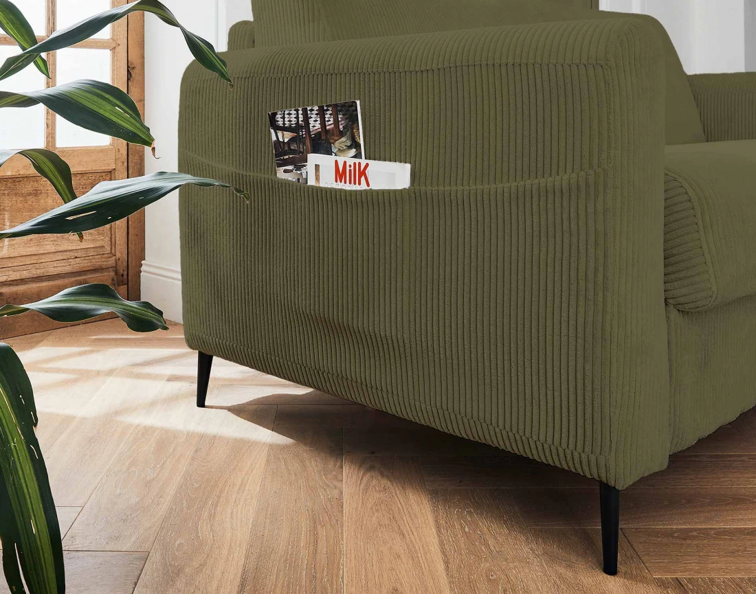 Canapé 3 places convertible express quotidien en velours côtelé Owen