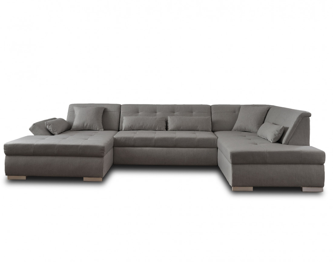 Canapé panoramique d'angle droit 7 places convertible en tissu Vermont Canapé panoramique d'angle droit 7 places convertible en tissu Vermont