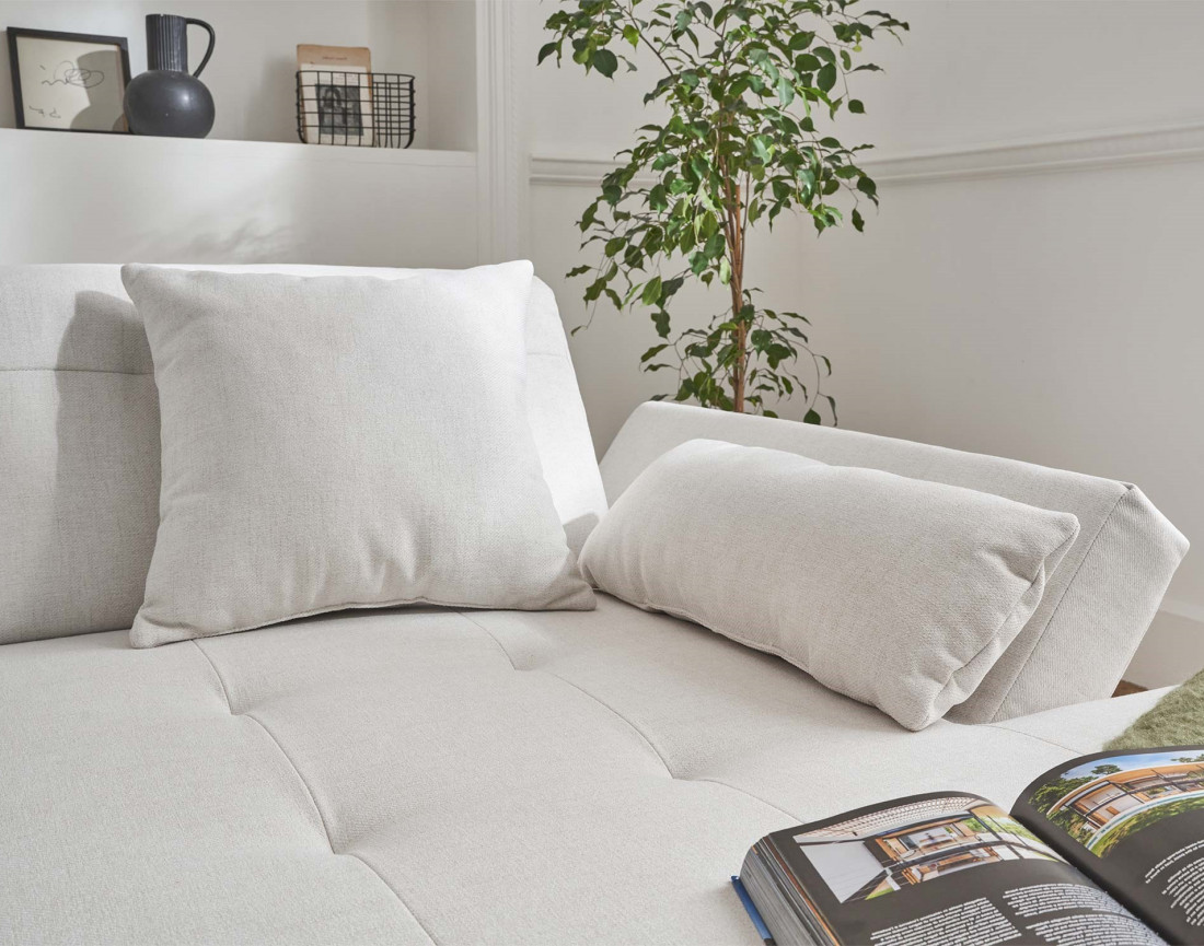 Canapé panoramique d'angle gauche 7 places convertible en tissu Vermont Canapé panoramique d'angle gauche 7 places convertible en tissu Vermont