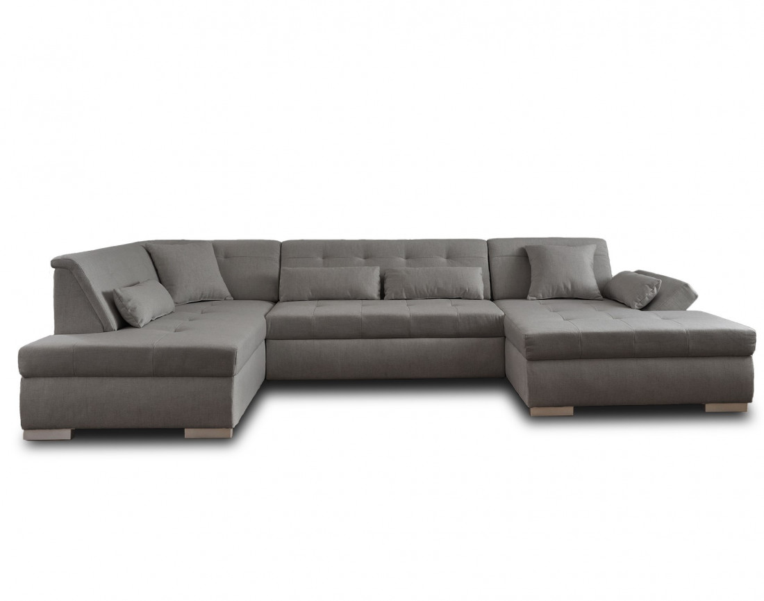 Canapé panoramique d'angle gauche 7 places convertible en tissu Vermont Canapé panoramique d'angle gauche 7 places convertible en tissu Vermont