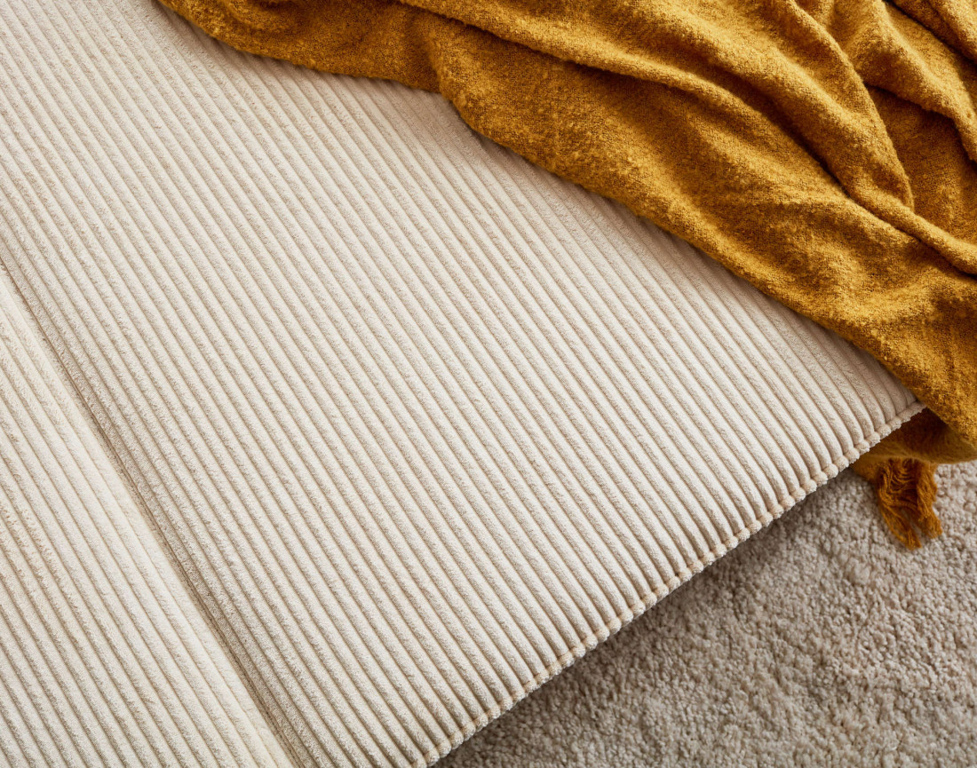 Canapé d'angle réversible 4 places convertible avec coffre en velours côtelé Charlie