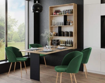 Table murale rabattable et pliante  MONDRIAN 4 personnes | Best Mobilier
