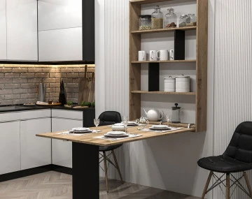 Table murale rabattable et pliante  MONDRIAN 4 personnes | Best Mobilier