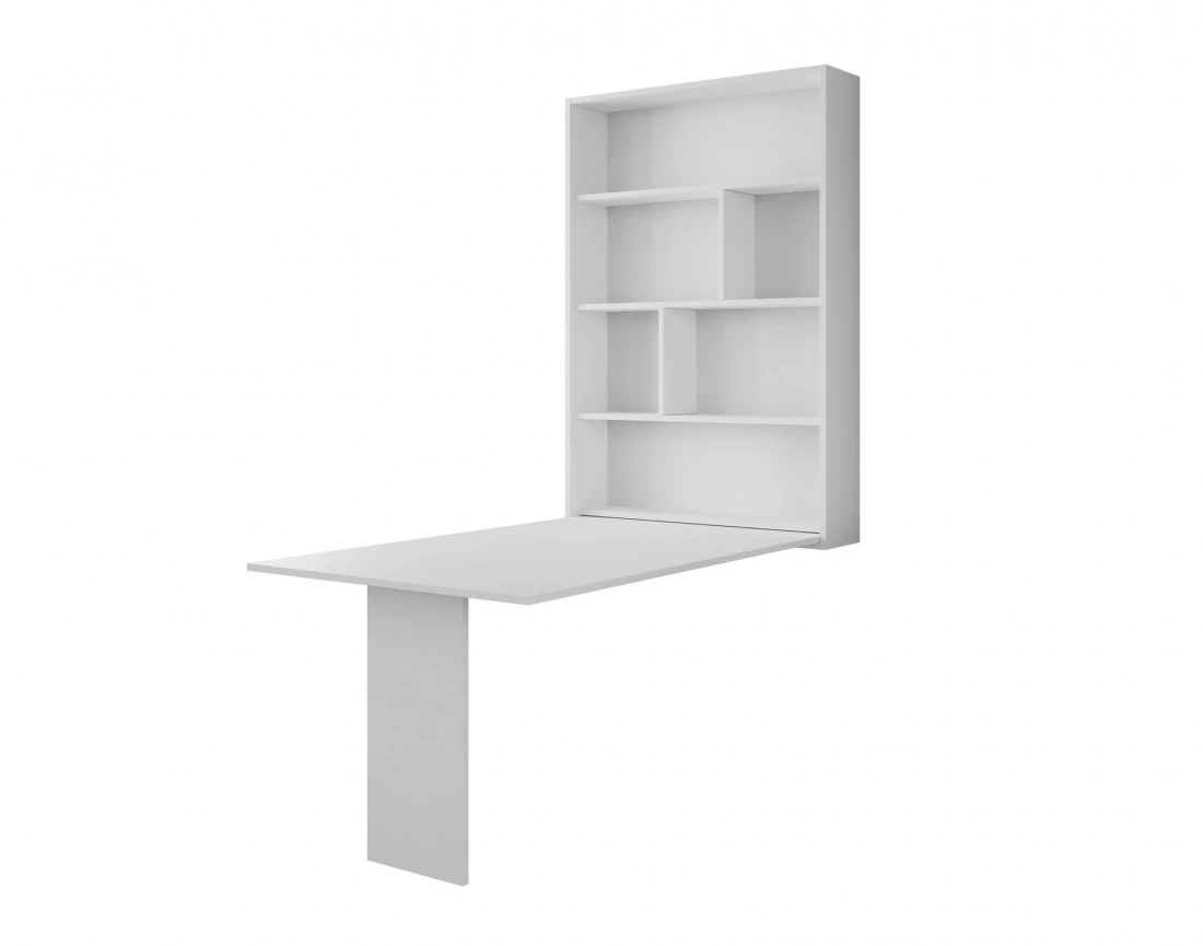 Table murale rabattable avec rangements - 4 personnes - Mondrian