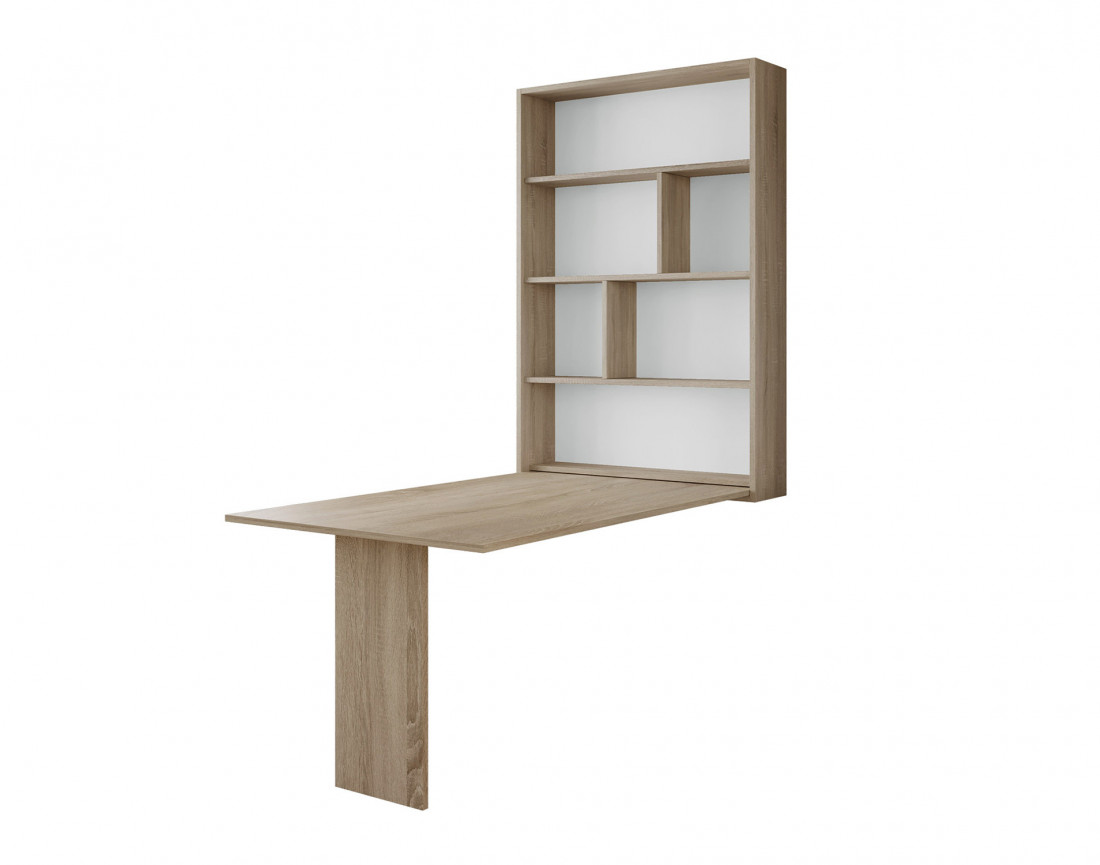 Table murale rabattable avec rangements - 4 personnes - Mondrian