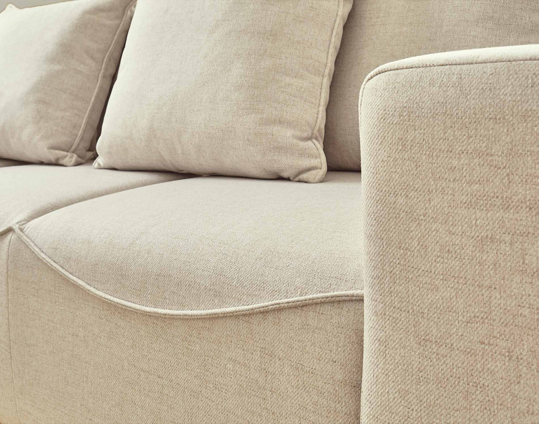 Canapé d'angle réversible convertible avec coffre 4 places en tissu Capucine