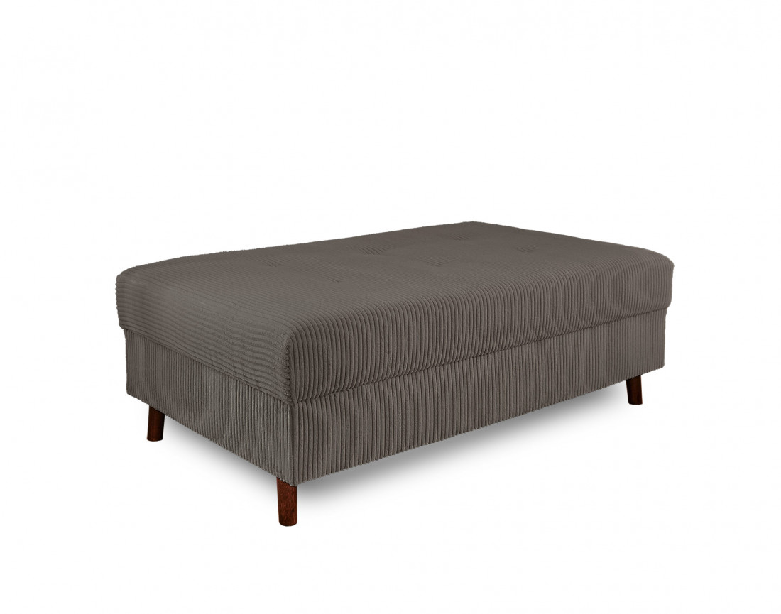 Canapé d'angle droit - 4 places - avec pouf d'appoint - en velours côtelé - Rune