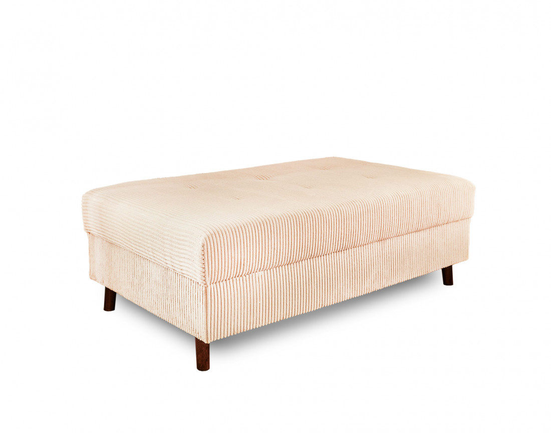 Canapé d'angle gauche - 4 places - avec pouf d'appoint - en velours côtelé - Rune Canapé d'angle gauche - 4 places - avec pouf d'appoint - en velours côtelé - Rune