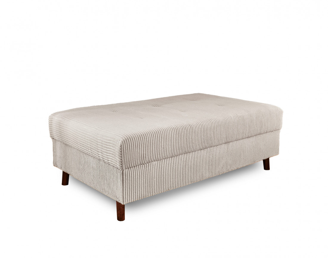 Canapé d'angle gauche - 4 places - avec pouf d'appoint - en velours côtelé - Rune Canapé d'angle gauche - 4 places - avec pouf d'appoint - en velours côtelé - Rune