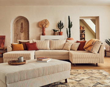 Pouf modulable en velours côtelé - Rune