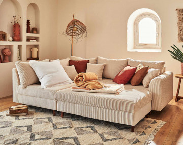Pouf modulable en velours côtelé - Rune