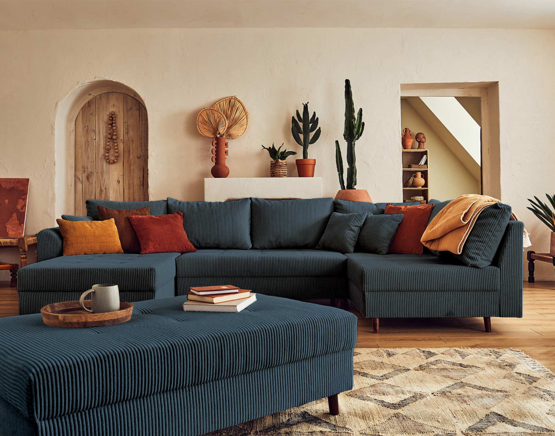 Pouf modulable en velours côtelé - Rune