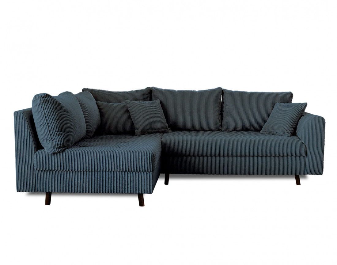 Canapé d'angle gauche - 4 places - en velours côtelé - Rune