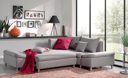 Jade - Canapé d'angle droite convertible avec rangement - 258x196x85cm Jade - Canapé d'angle droite convertible avec rangement - 258x196x85cm