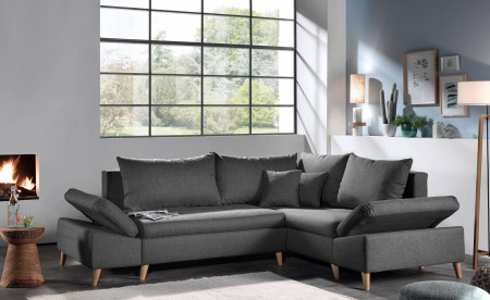 Rosa - Canapé d'angle scandinave droite convertible avec rangement - 258x196x85cm Rosa - Canapé d'angle scandinave droite convertible avec rangement - 258x196x85cm