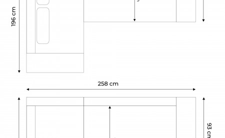 Jade - Canapé d'angle gauche convertible avec rangement - 258x196x85cm Jade - Canapé d'angle gauche convertible avec rangement - 258x196x85cm