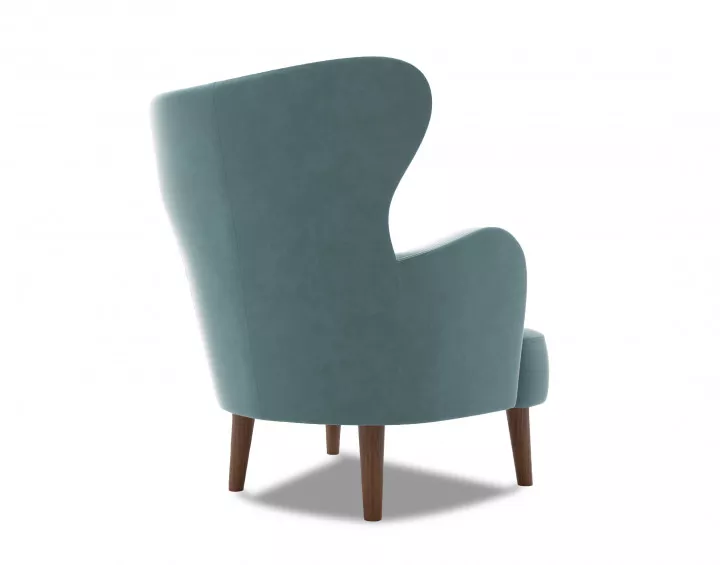 Fauteuil en velours pieds en bois Jaudy