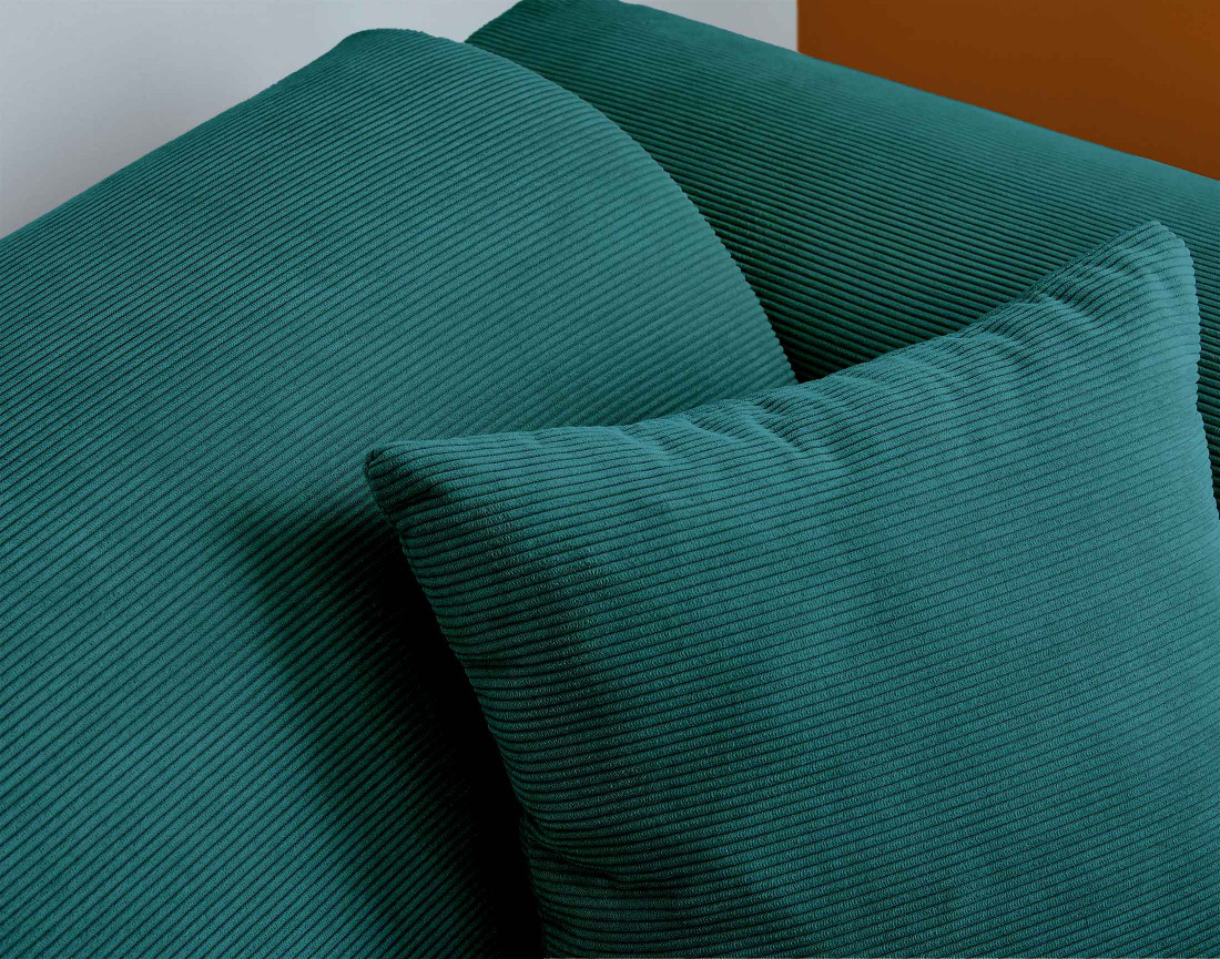 Canapé d'angle gauche 4 places en velours côtelé Aumance