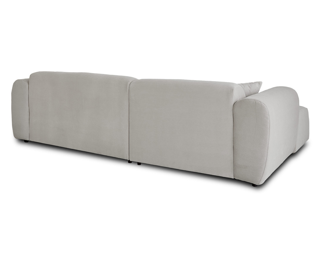 Canapé d'angle gauche 4 places en velours côtelé Aumance