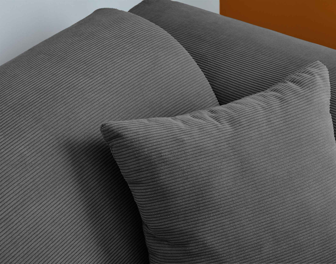 Canapé d'angle gauche 4 places en velours côtelé Aumance