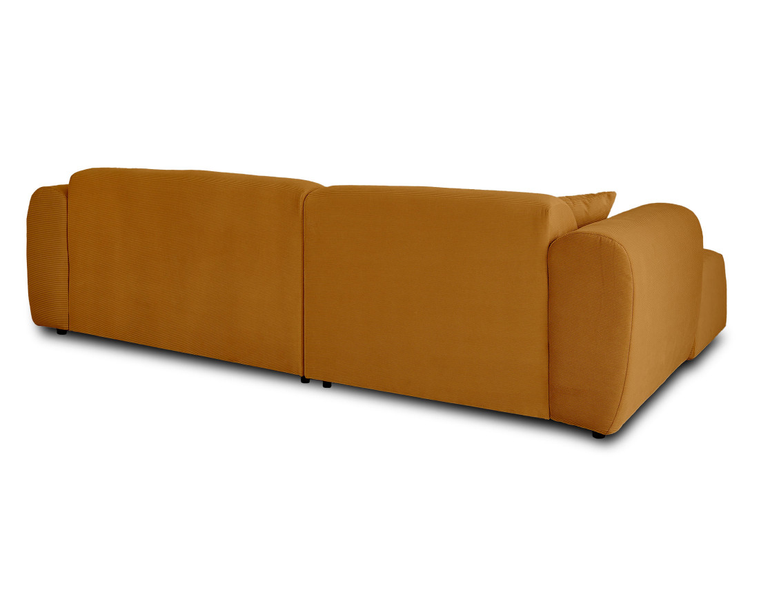 Canapé d'angle gauche 4 places en velours côtelé Aumance