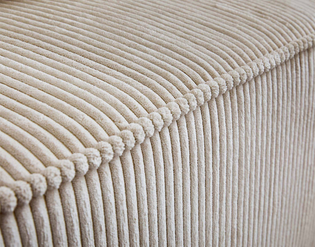 Canapé modulable d'angle droit 6 places en velours côtelé Colombine Canapé modulable d'angle droit 6 places en velours côtelé Colombine