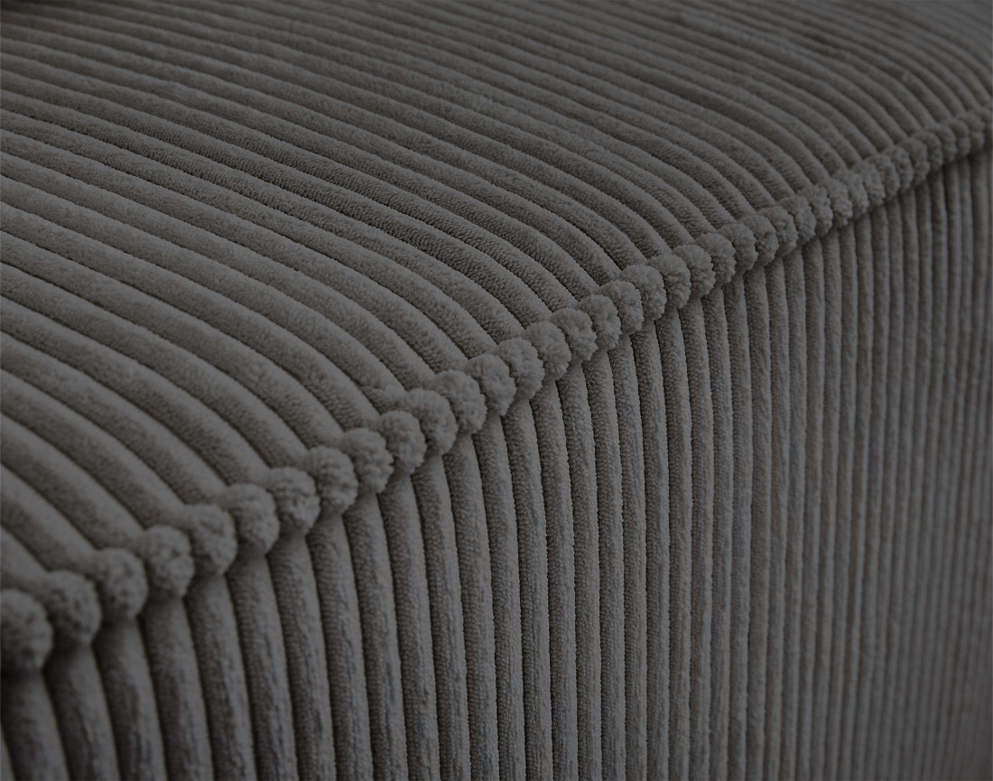 Canapé modulable d'angle droit 6 places en velours côtelé Colombine