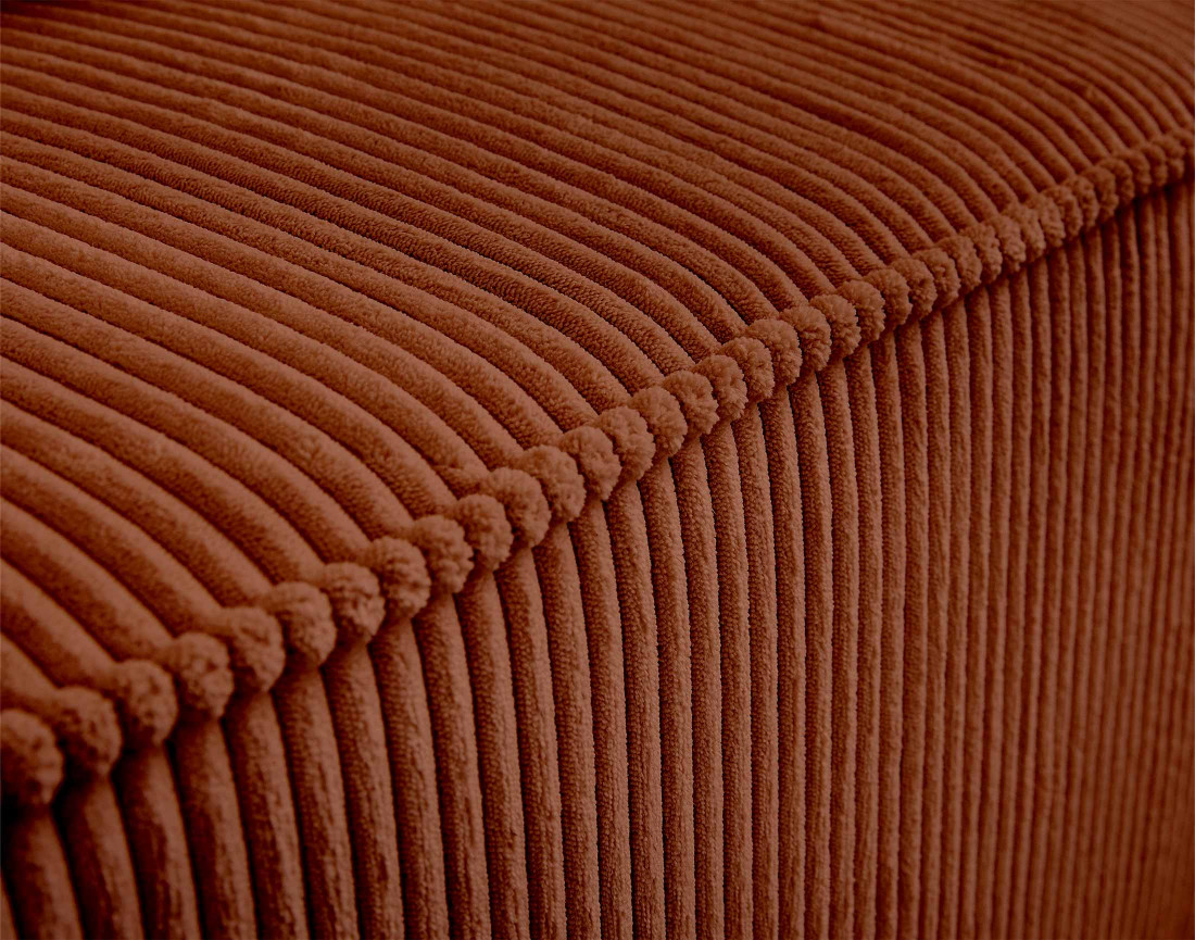 Canapé modulable d'angle droit 6 places en velours côtelé Colombine