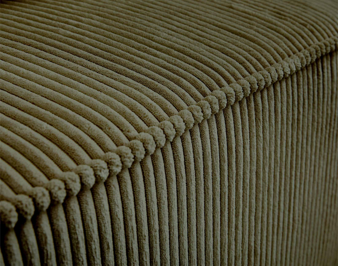 Canapé modulable d'angle droit 6 places en velours côtelé Colombine