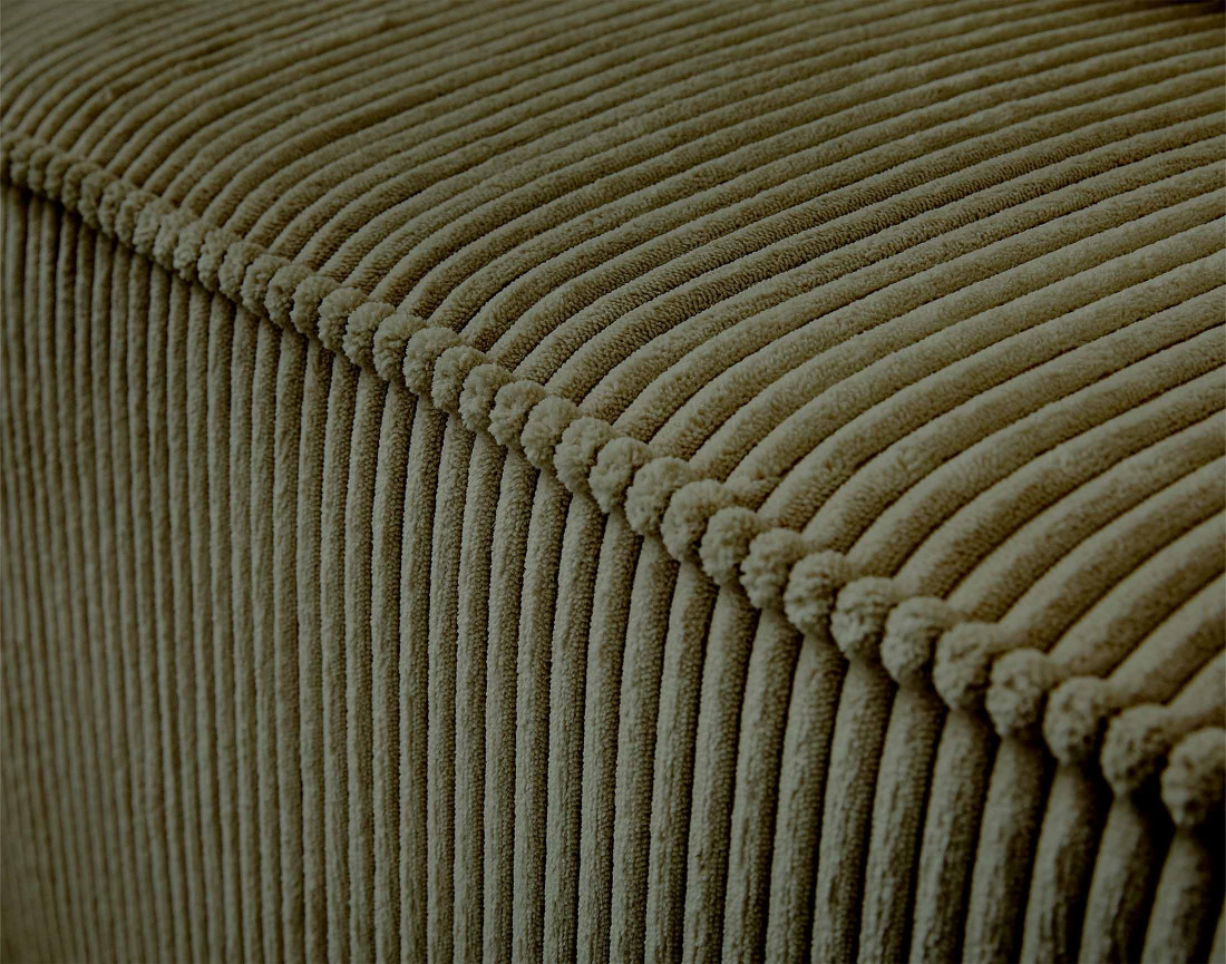 Canapé modulable d'angle gauche 5 places en velours côtelé Colombine