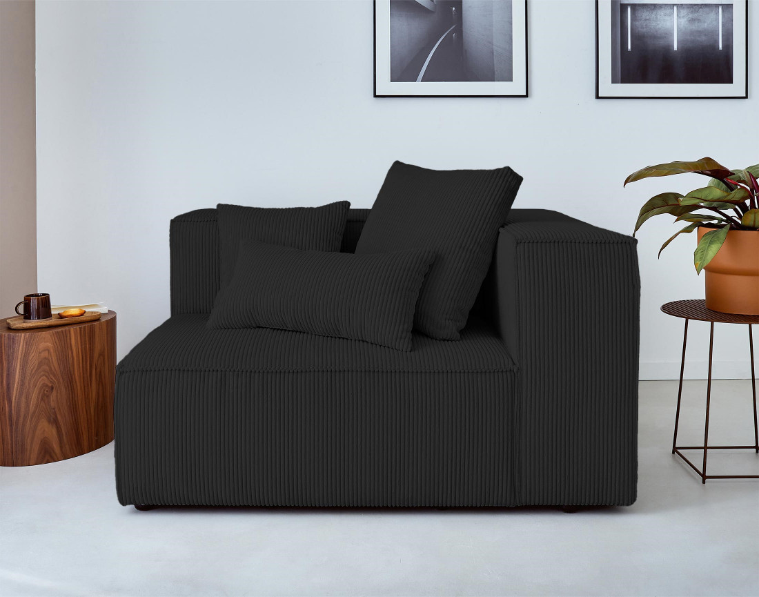 Canapé modulable d'angle gauche 6 places en velours côtelé Colombine Canapé modulable d'angle gauche 6 places en velours côtelé Colombine