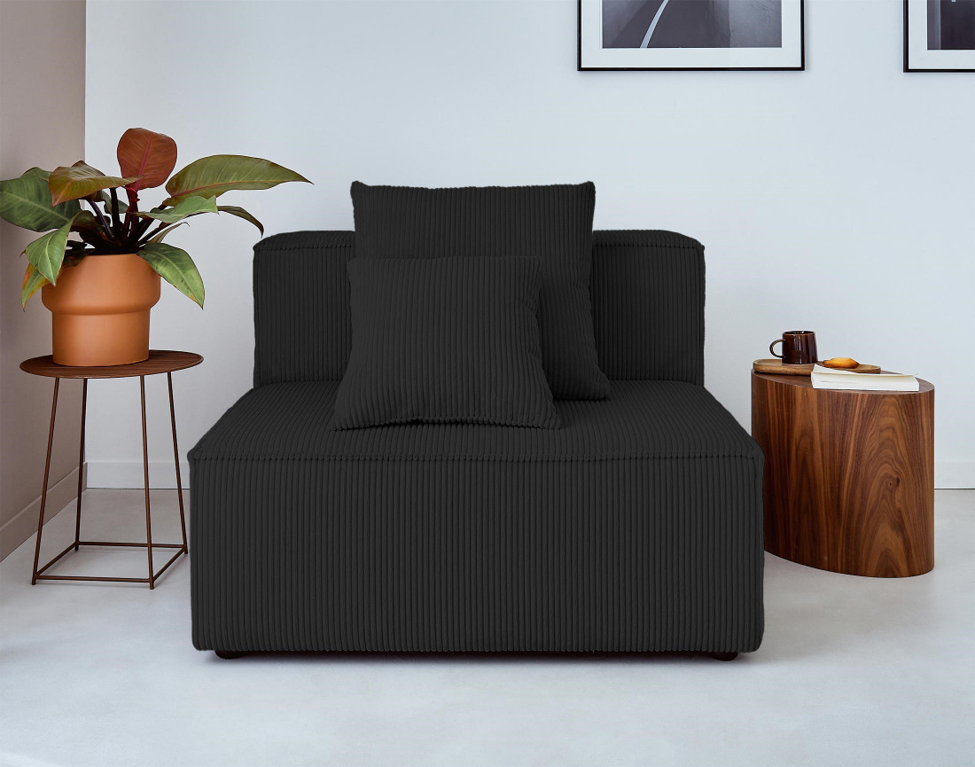 Canapé modulable d'angle gauche 6 places en velours côtelé Colombine Canapé modulable d'angle gauche 6 places en velours côtelé Colombine