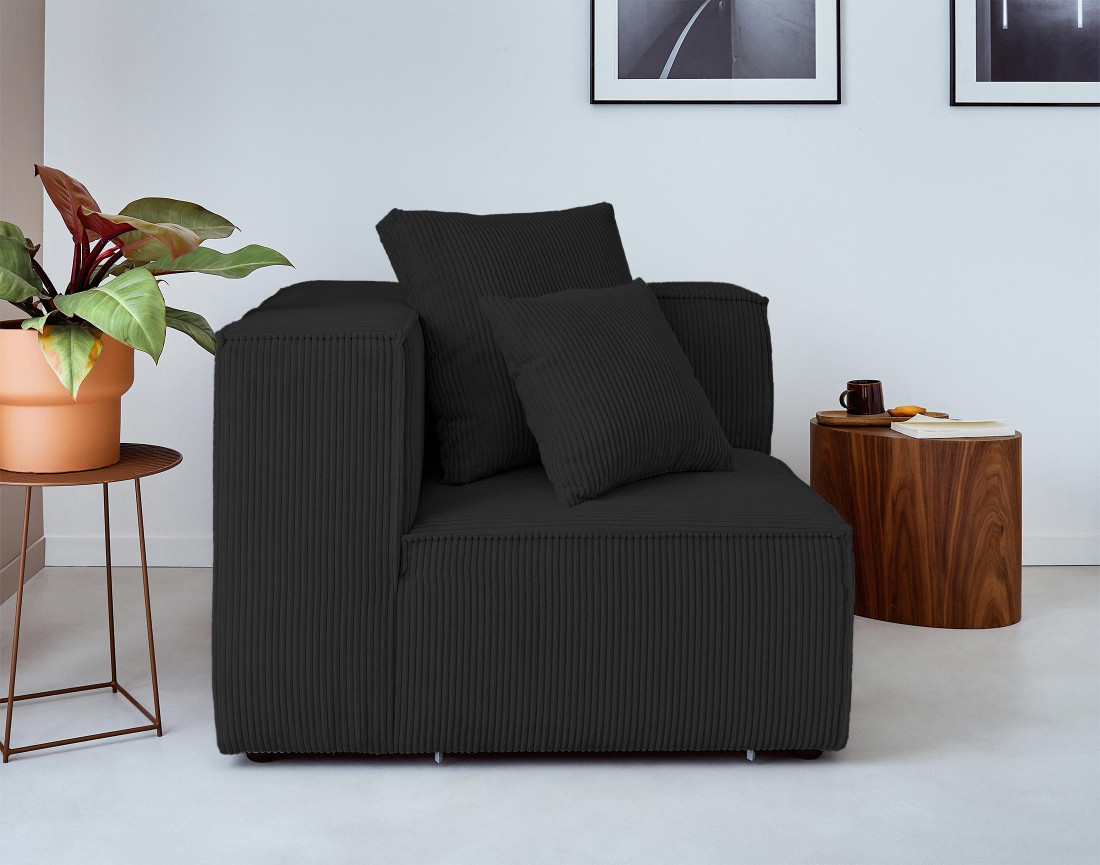 Canapé modulable d'angle gauche 6 places en velours côtelé Colombine Canapé modulable d'angle gauche 6 places en velours côtelé Colombine