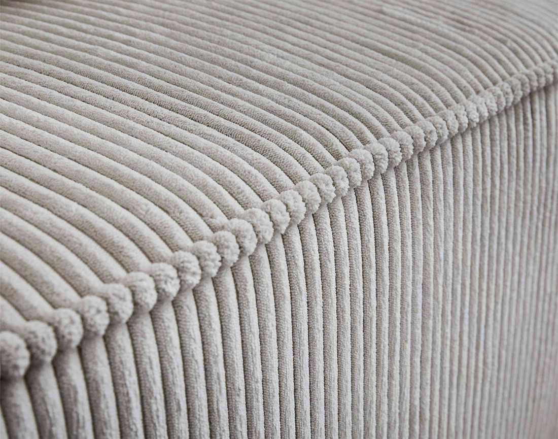 Module d'assise d'angle réversible en velours côtelé Colombine