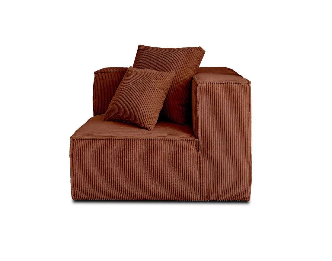 Module d'assise d'angle réversible en velours côtelé Colombine