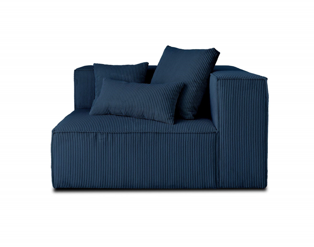 Module d'assise droit en velours côtelé Colombine