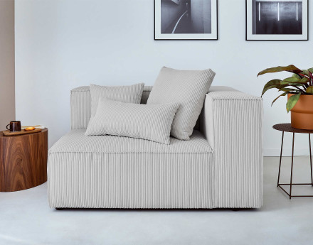 Module d'assise droit en velours côtelé Colombine