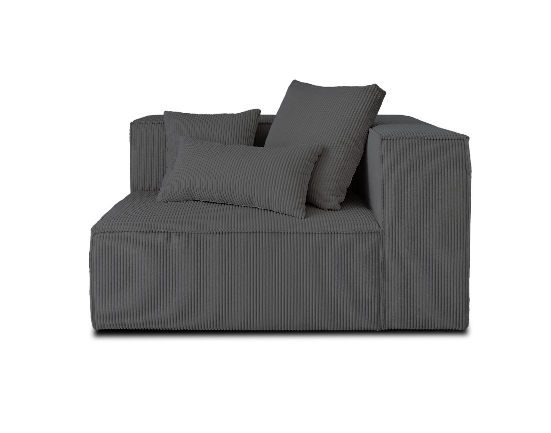 Module d'assise droit en velours côtelé Colombine