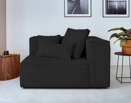 Module d'assise droit en velours côtelé Colombine