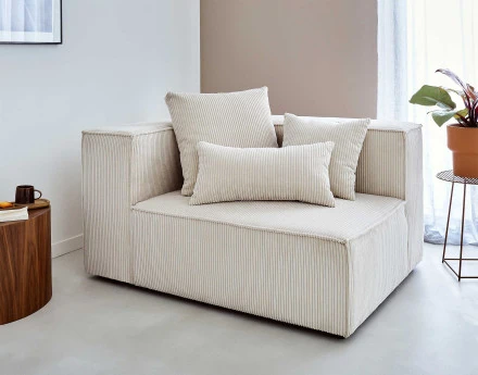 Module d'assise gauche en velours côtelé Colombine