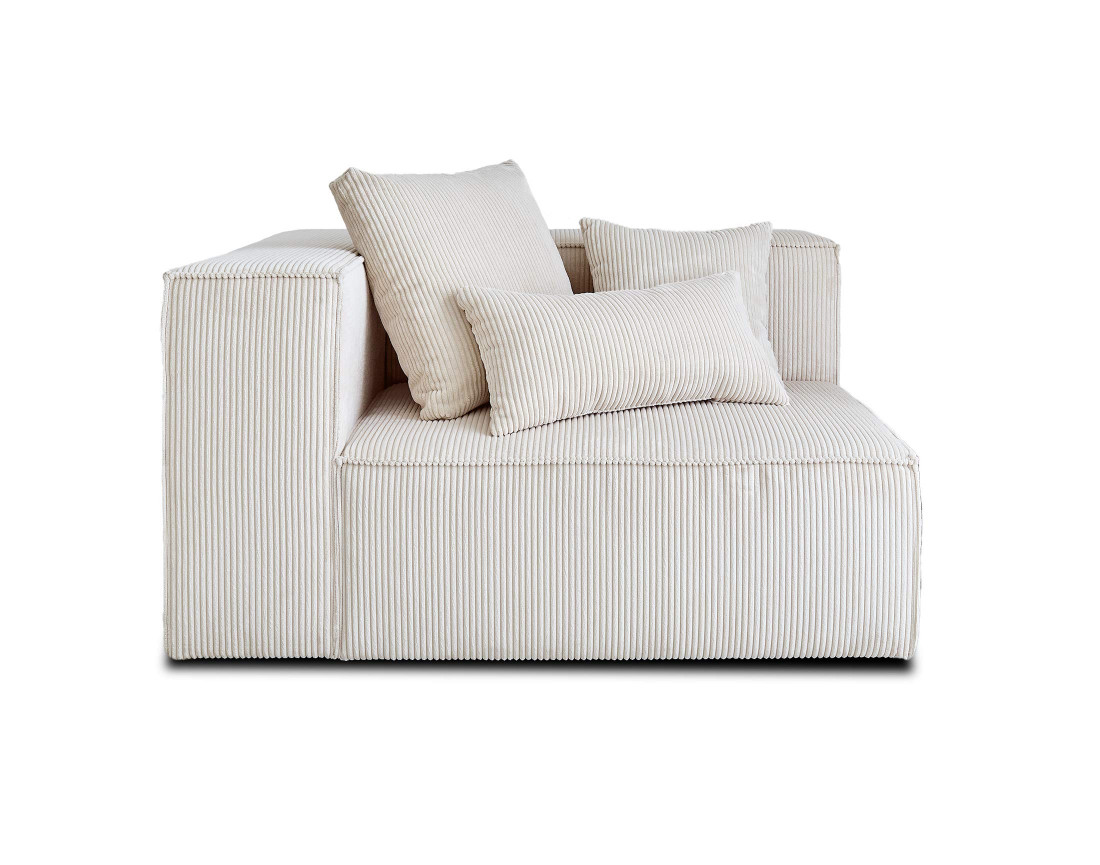 Module d'assise gauche en velours côtelé Colombine