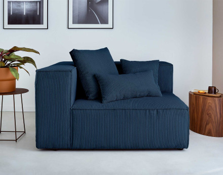 Module d'assise gauche en velours côtelé Colombine