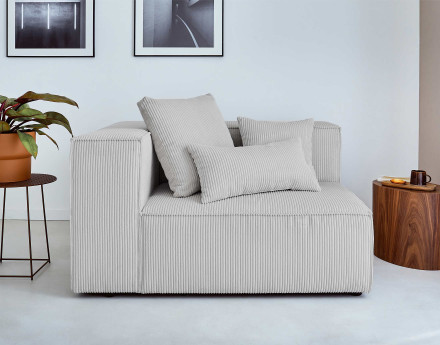 Module d'assise gauche en velours côtelé Colombine