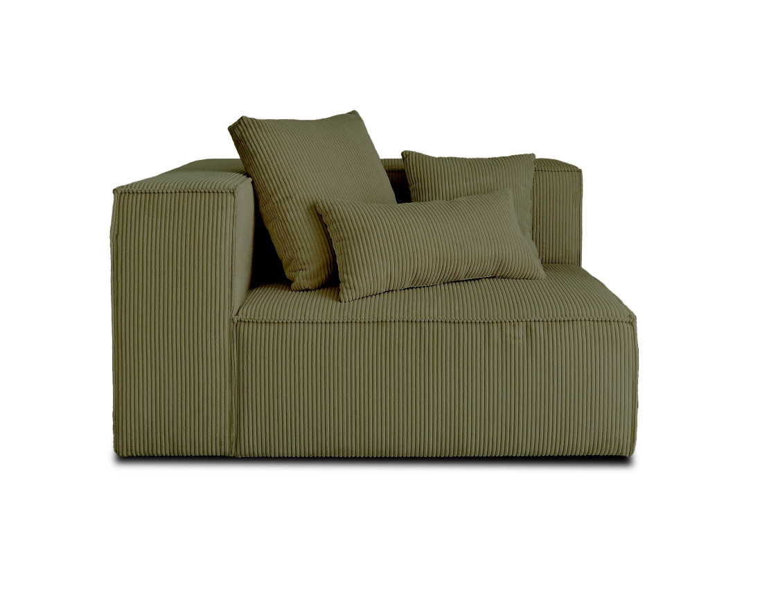 Module d'assise gauche en velours côtelé Colombine