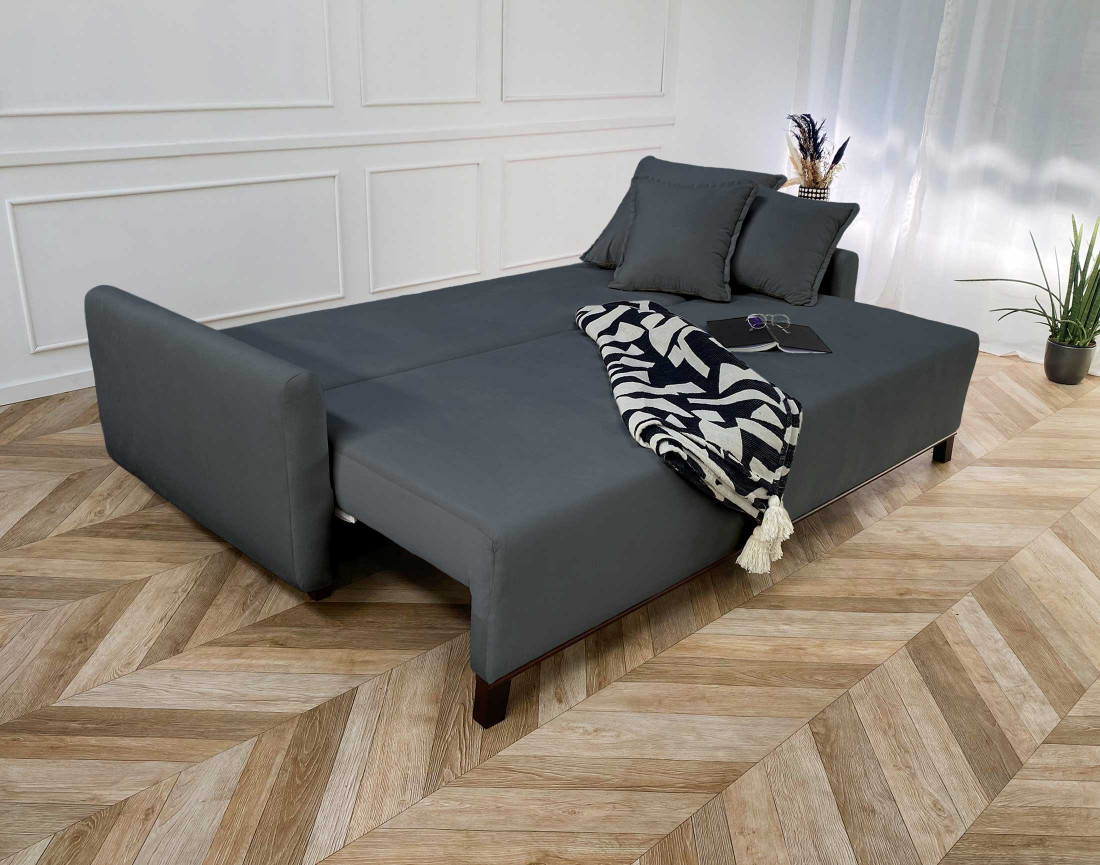 Canapé 3 places convertible avec coffre en velours Apia